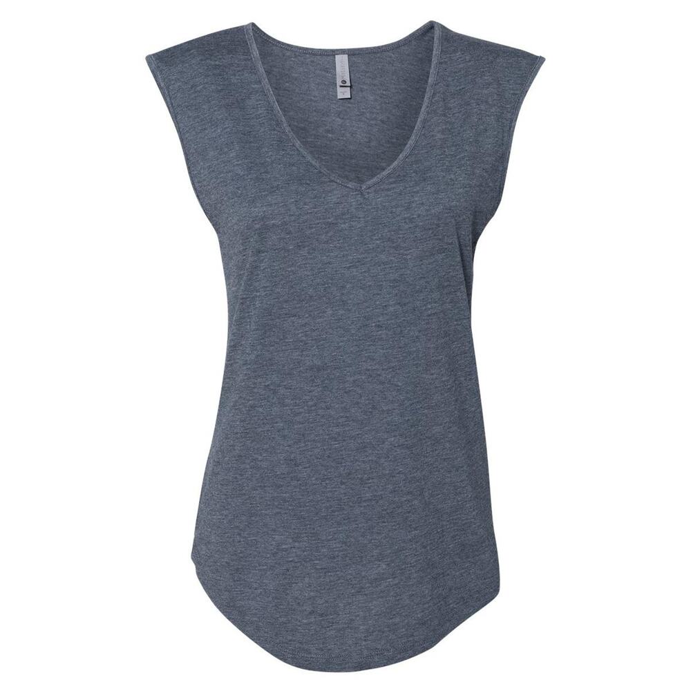 Women's Navy Blue V-Neck Blouse